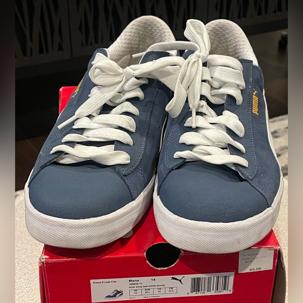 Puma Men's Blue and White Sneakers - Picture 3 of 5